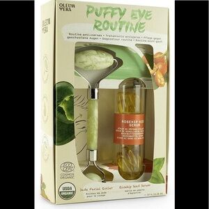 Oleum Vera ORGANIC Puffy Eye Routine with Jade Roller New